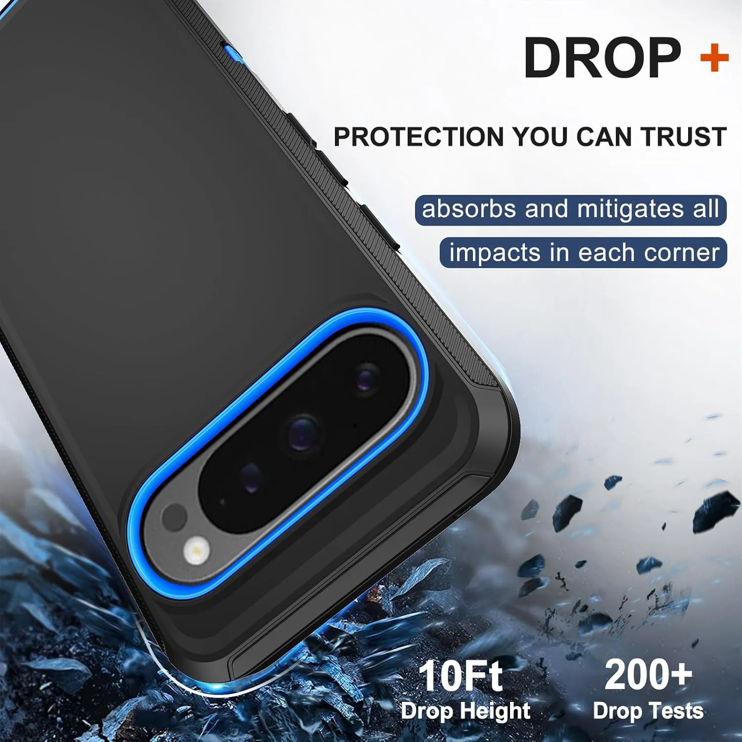 RubCase for Google Pixel 9 Pro XL Case with Belt Clip Holster, 2X Screen Protector, Heavy Duty Military Grade Full Body Shockproof Dust-Proof Rugged Protective Cover for Pixel 9 Pro XL