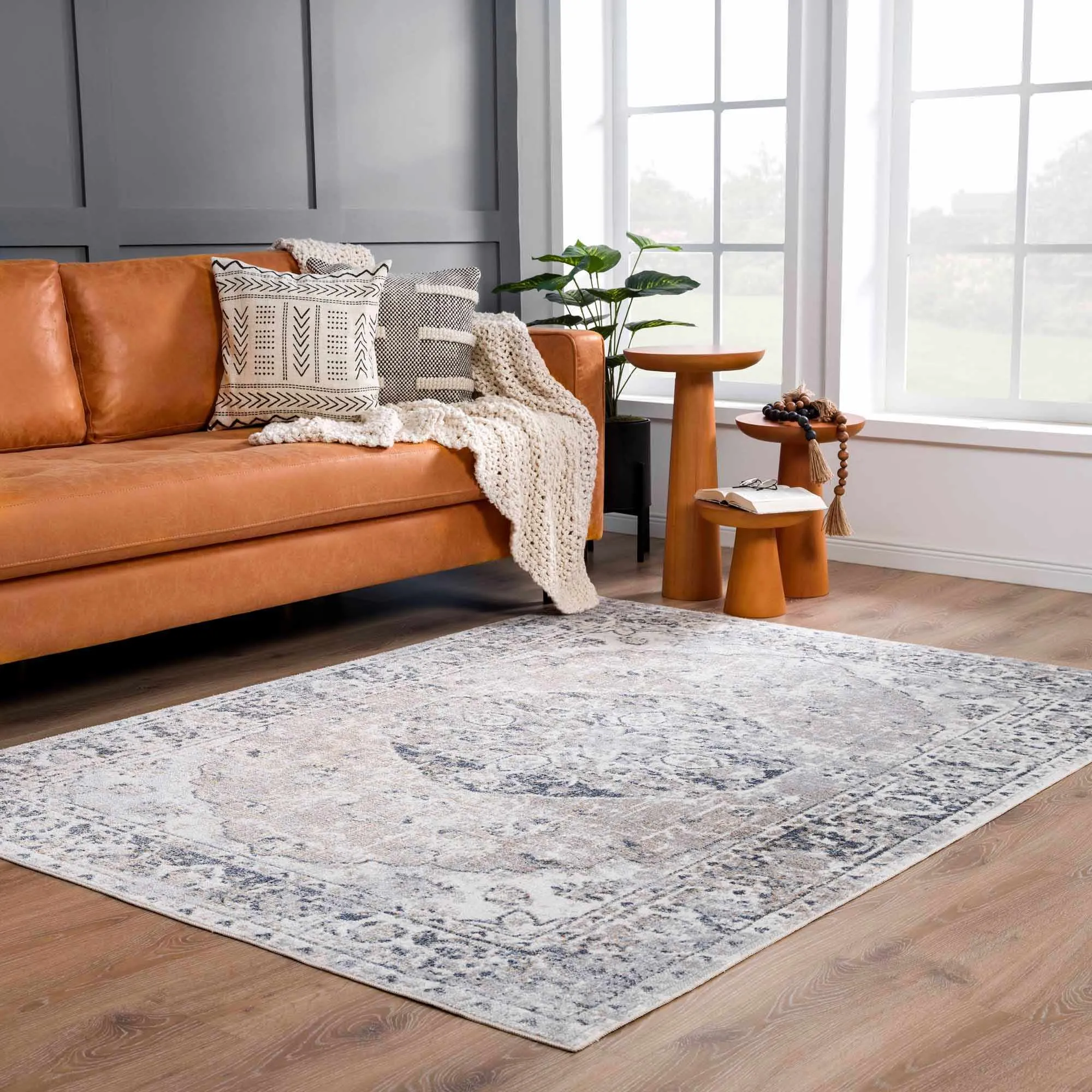 Rudo Cream Washable Area Rug