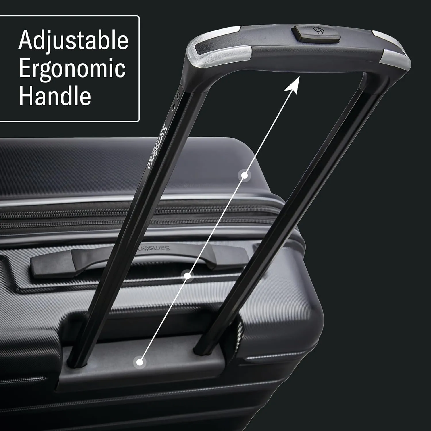 Samsonite Omni 2 Carry-On Hardside Luggage with 360 Spinner Wheels - Scratch Resistant Hardshell - TSA, Airline-Approved - Expandable Polycarbonate Shell for Lightweight Travel - Midnight Black