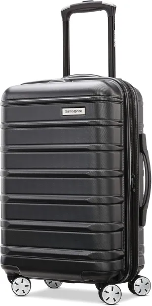 Samsonite Omni 2 Carry-On Hardside Luggage with 360 Spinner Wheels - Scratch Resistant Hardshell - TSA, Airline-Approved - Expandable Polycarbonate Shell for Lightweight Travel - Midnight Black
