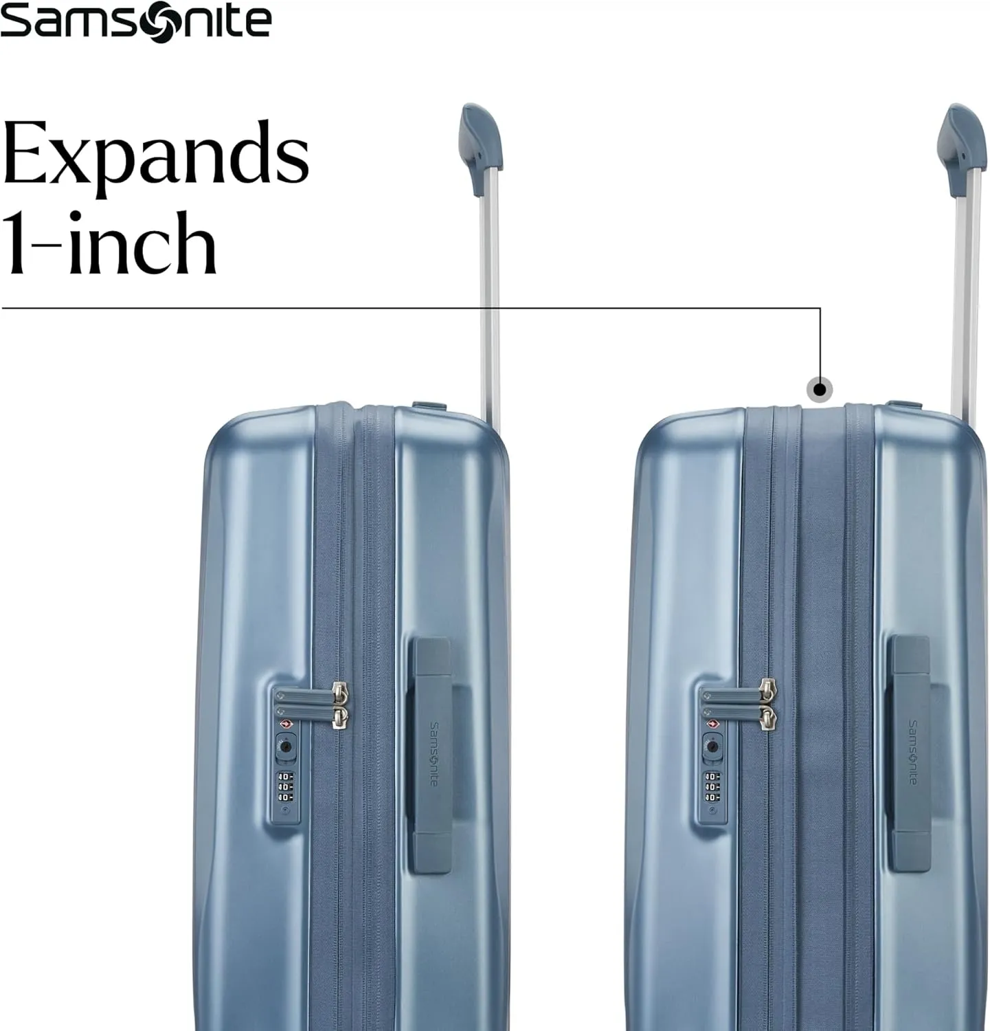 Samsonite UpLIFT 19" Lightweight Hardside Carry-On Luggage with Spinner Wheels - Expandable - Airline-Approved, Polycarbonate Hard Suitcase for Ultra Lightweight Travel - Elemental Blue