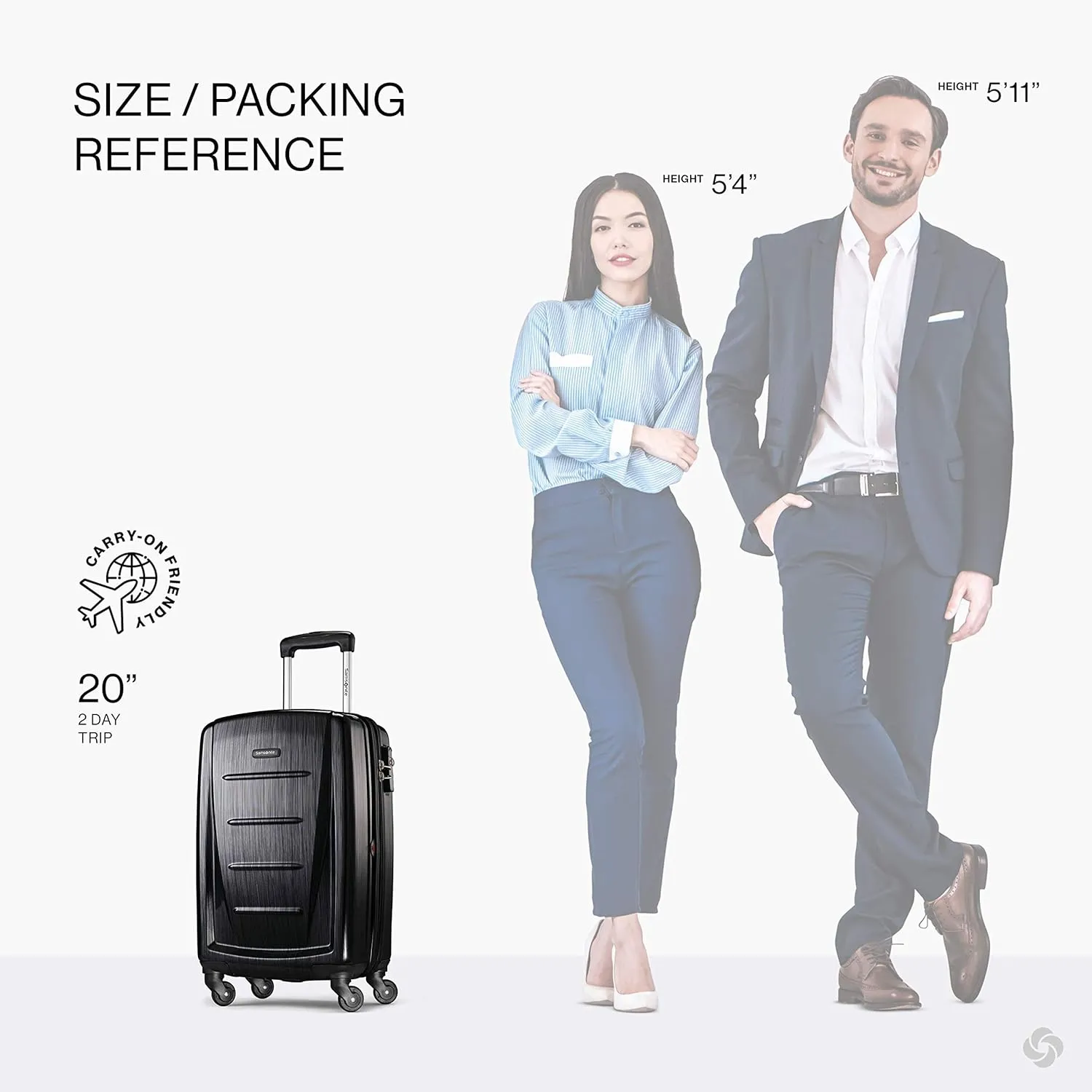 Samsonite Winfield 2 - 20-Inch Hardside Luggage with 360 Spinner Wheels, TSA Lock, Airline Approved - Brushed Anthracite