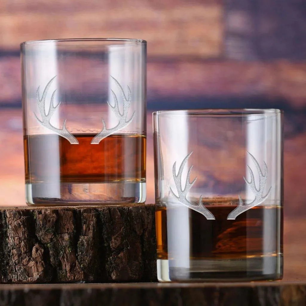Sand Carved Whiskey Decanter Set - 2 Styles