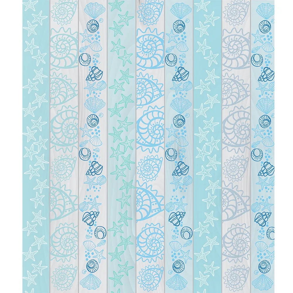 Sea Shell Planks Printed Backdrop