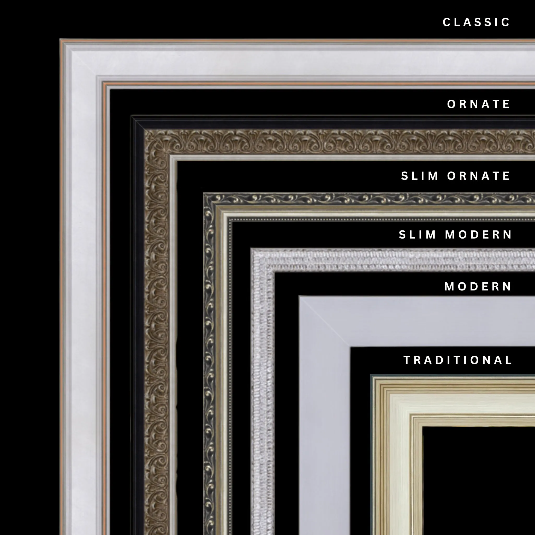 Silver 37x23 Picture Frame Ornate Traditional Classic Antique