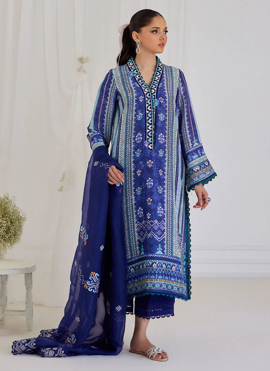 Tara Luxe Edit '24 - Adina Blue Shirt And Dupatta