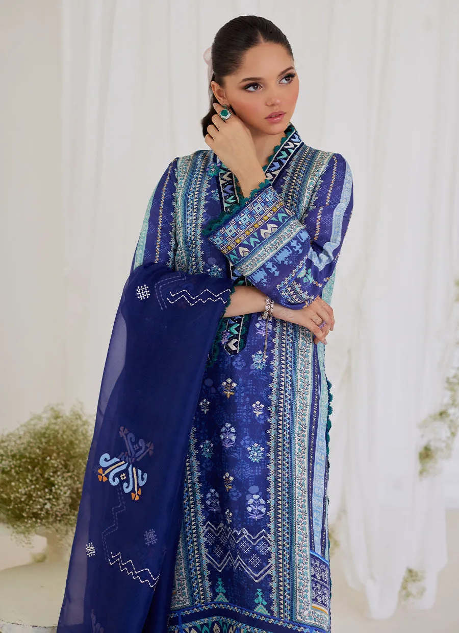 Tara Luxe Edit '24 - Adina Blue Shirt And Dupatta