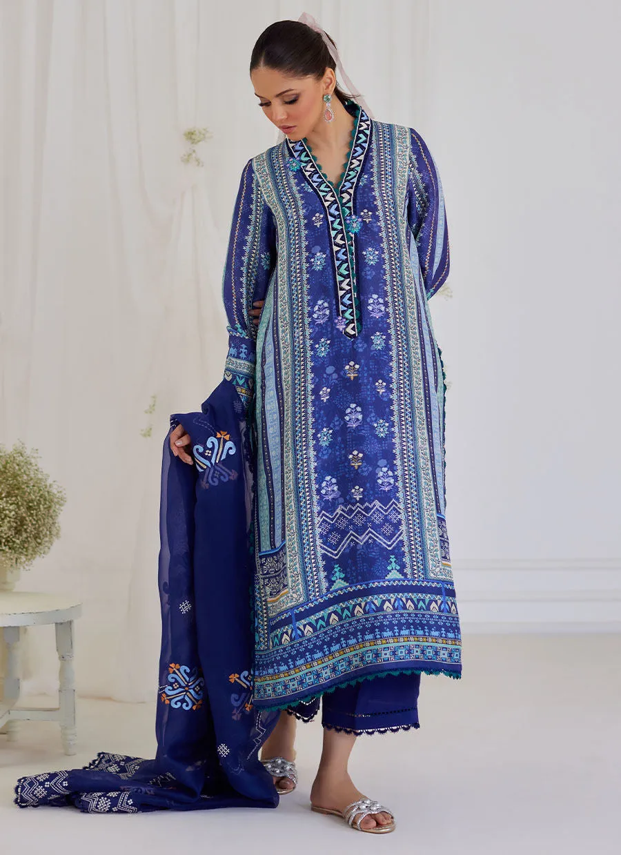 Tara Luxe Edit '24 - Adina Blue Shirt And Dupatta