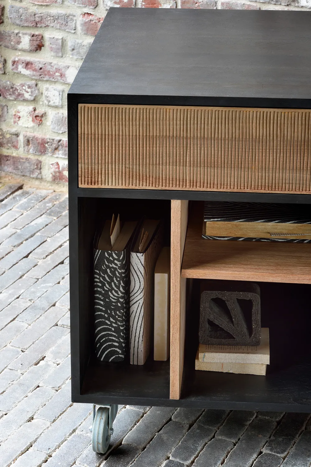 Teak Wheeled Drawer Unit | Ethnicraft Oscar