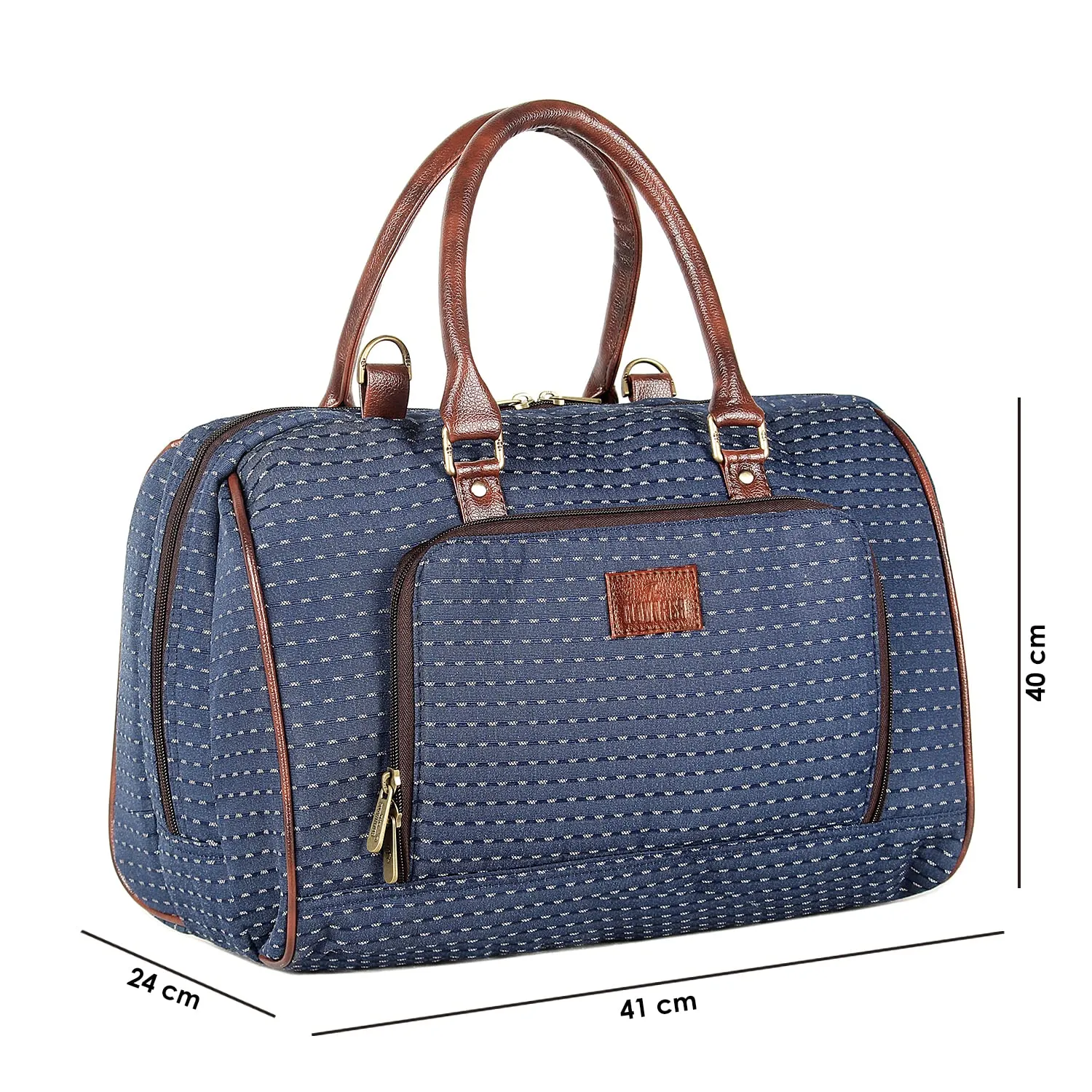 The Clownfish Polyester Oceania 28 litres Tapestry Unisex Business Travel Duffle Bag with 15.6 inch Laptop Sleeve (Blue)
