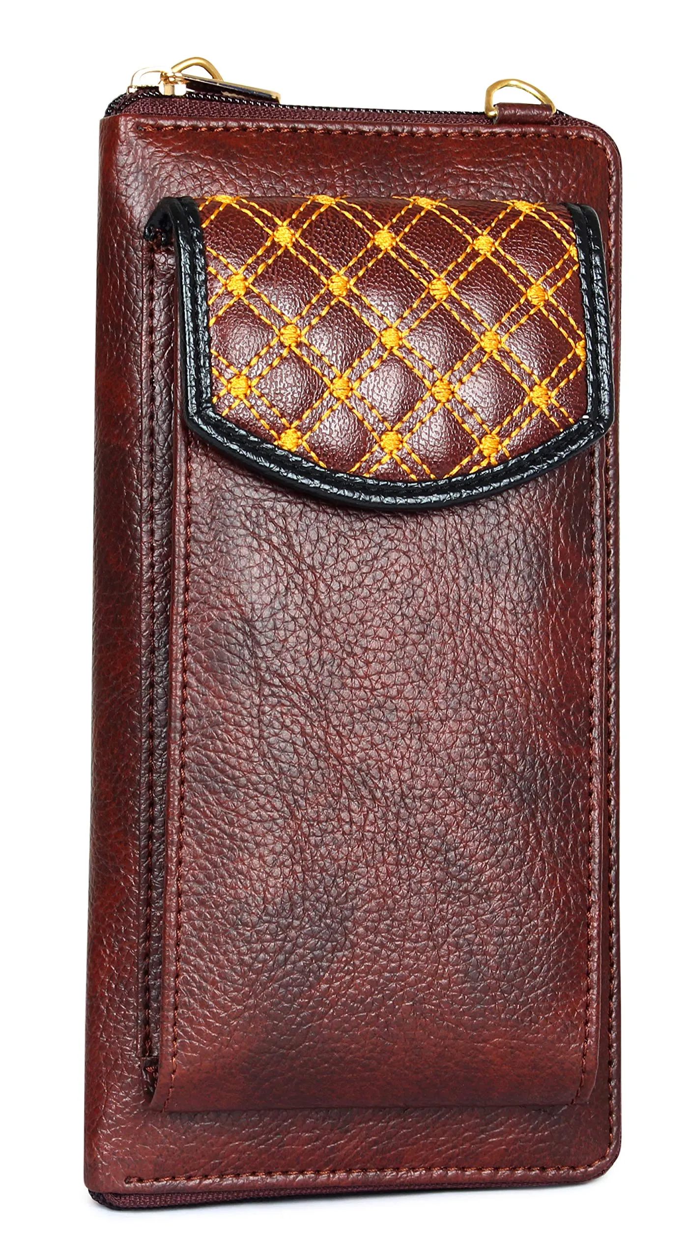 THE CLOWNFISH Synthetic Classy Womens Wallet (Brownblack)