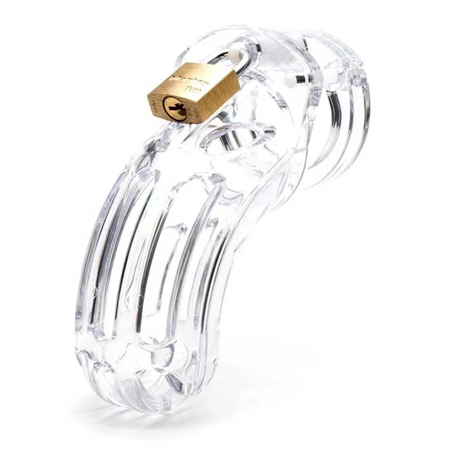 The Curve 3.75 Inch Clear Chastity Cock Cage Kit by CB-X