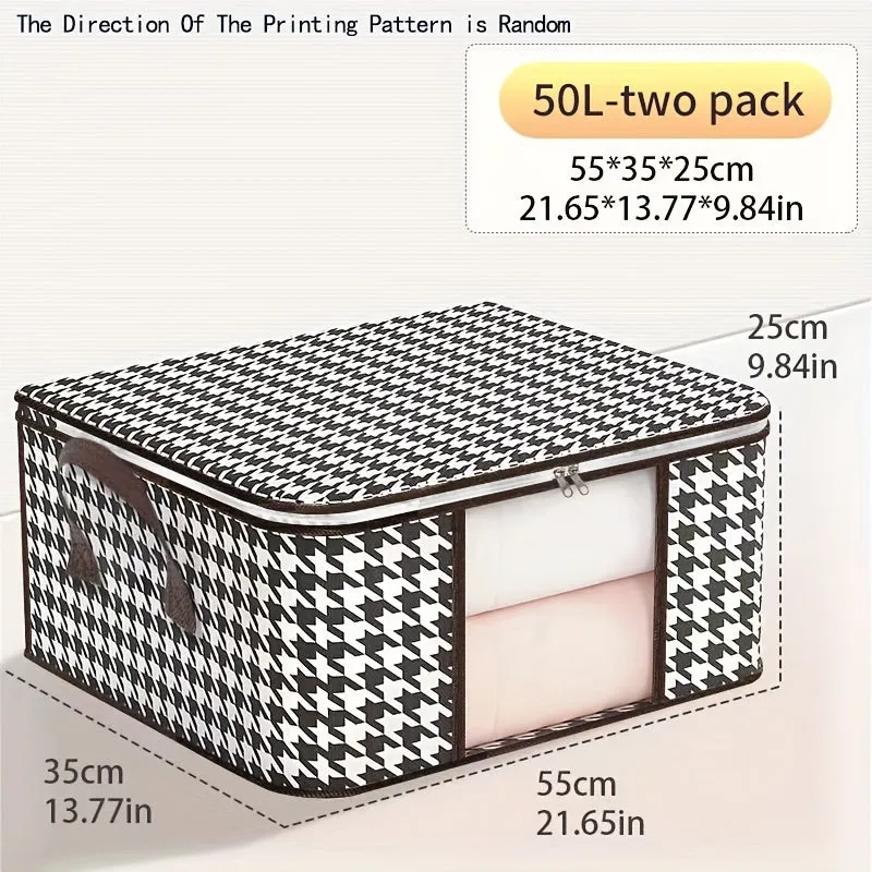 Thousand Birds Check Pattern Storage Bag Spacious and Durable