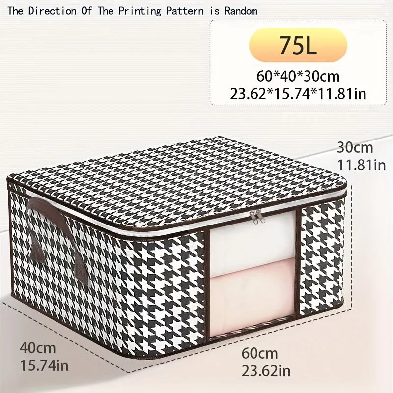 Thousand Birds Check Pattern Storage Bag Spacious and Durable