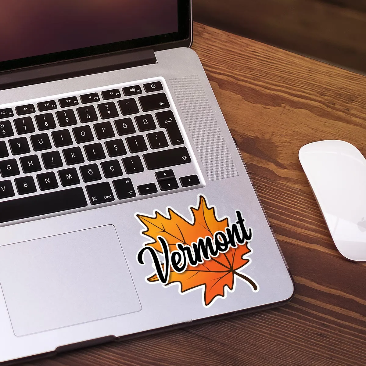 Vermont Autumn Leaf Die Cut Vinyl Sticker
