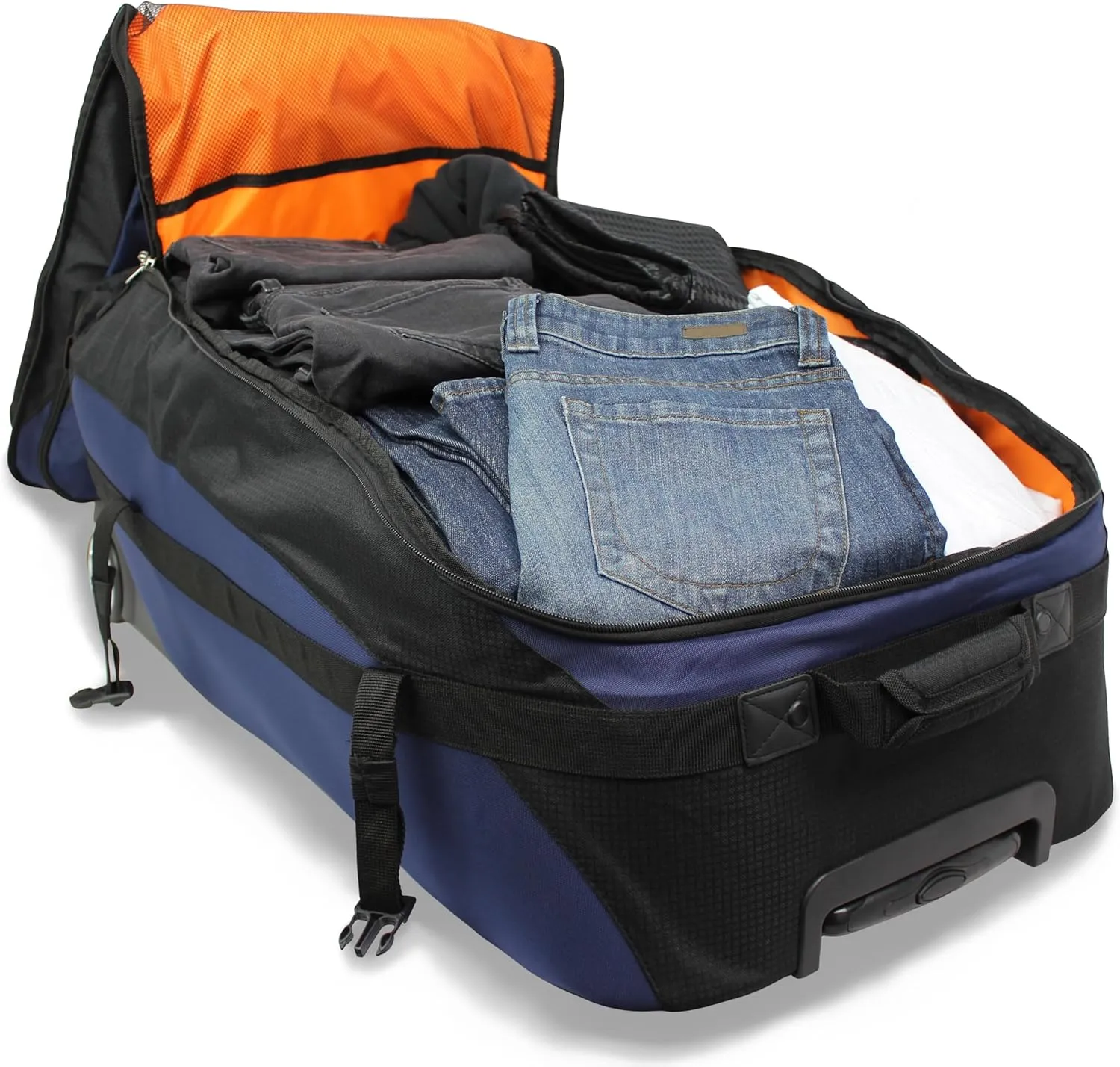 World Traveler Rolite Alpine Upright Style Lightweight 30-Inch Rolling Duffel Bag, Blue